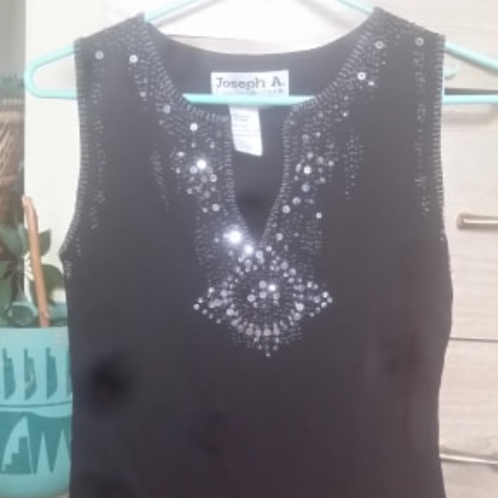 Fancy Black Sequins Top